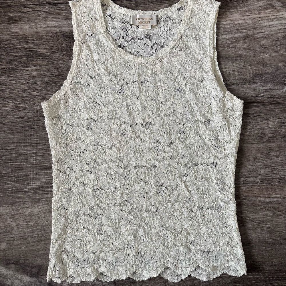 Victoria's Secret Cream Lace Tank Top